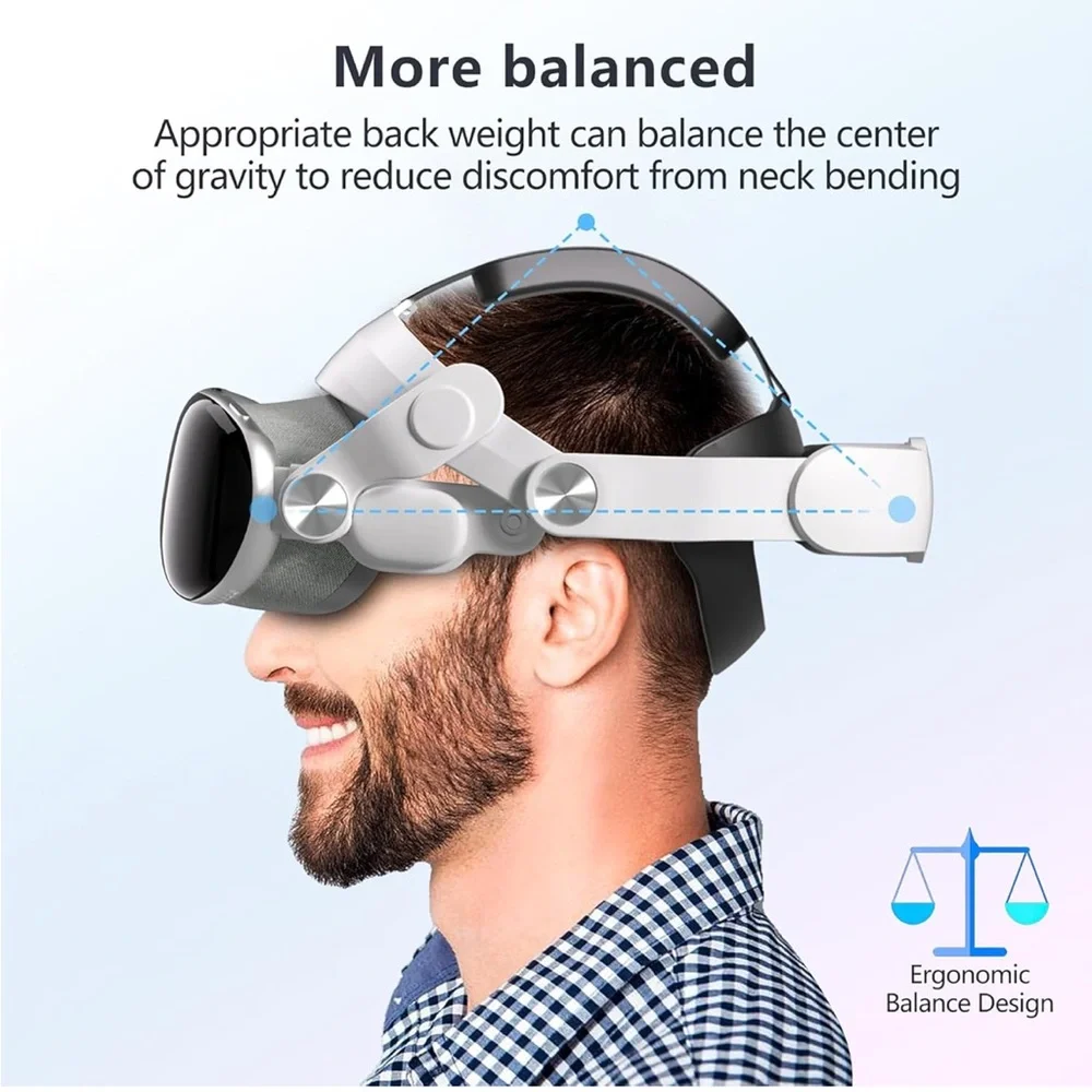 Apple Vision Pro Head Strap - Silver and Black